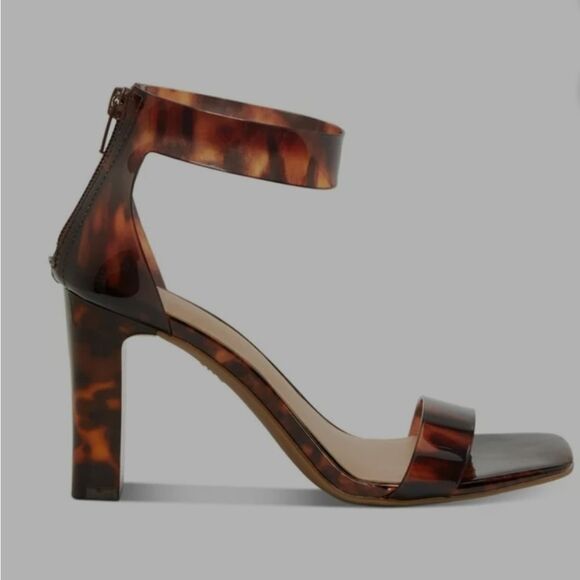 NEW INC TRANSLUCENT STRAPS ANKLE STRAP MAKENNA SQUARE TOE BLOCK HEEL SANDAL - Picture 4 of 16